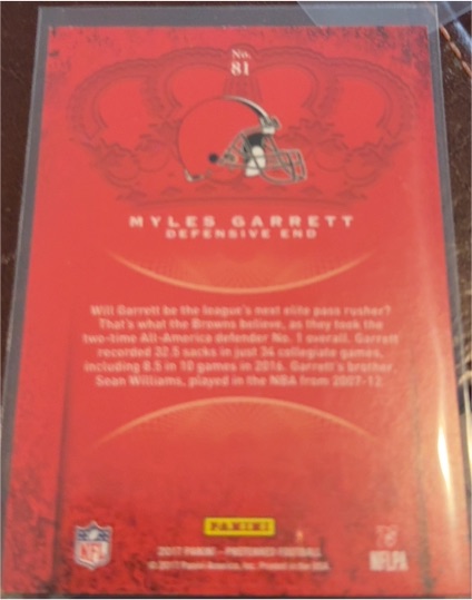 2017 Panini #81 Myles Garrett — front