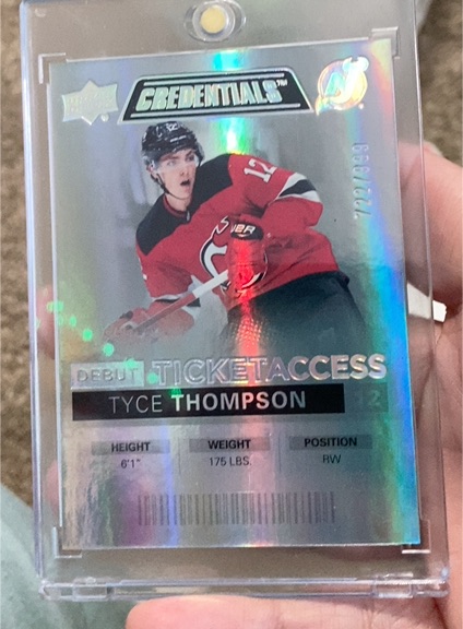 2021-22 Upper Deck Credentials Debut Ticket Access #12 Tyce Thompson — front
