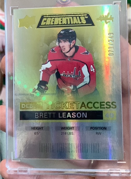 2021-22 Upper Deck Credentials Debut Ticket Access #66 Brett Leason — front