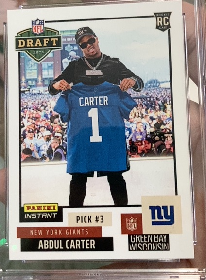 2025 Panini Instant NFL Draft Night #NFLDN-3 Abdul Carter — front