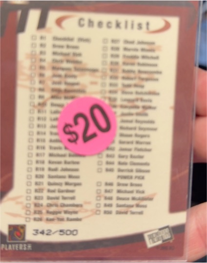 1997 Players Inc #342 Checklist — front