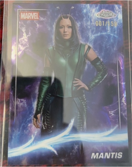 2025 Topps Chrome Marvel Studios Mantis #001/150 — front