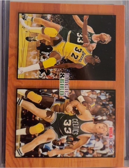 1993-94 NBA Hoops #MB1 Magic Johnson / Larry Bird — front
