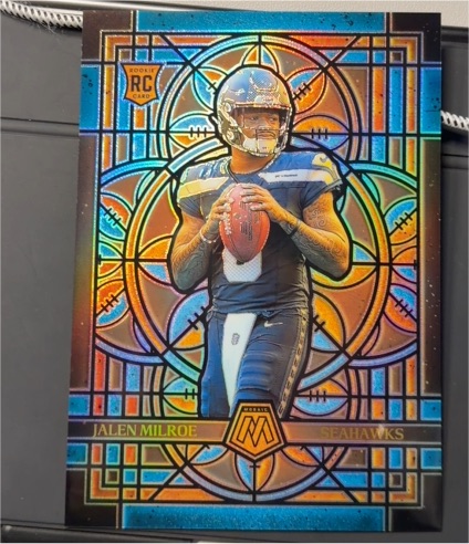 2025 Panini Mosaic Stained Glass #23 Jalen Milroe — front