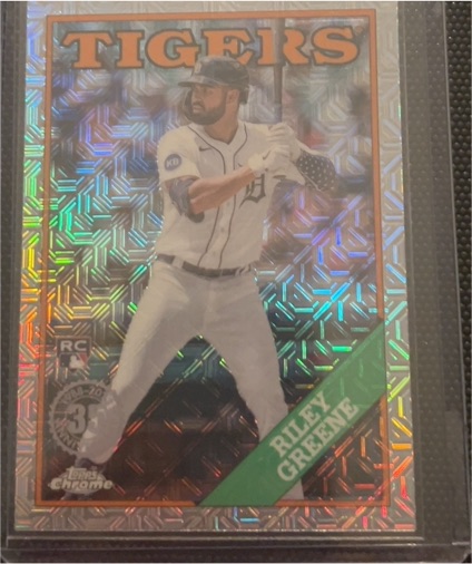 2023 Topps Series 1 1988 Topps Chrome Silver Pack Mojo #T88C-67 Riley Greene — front