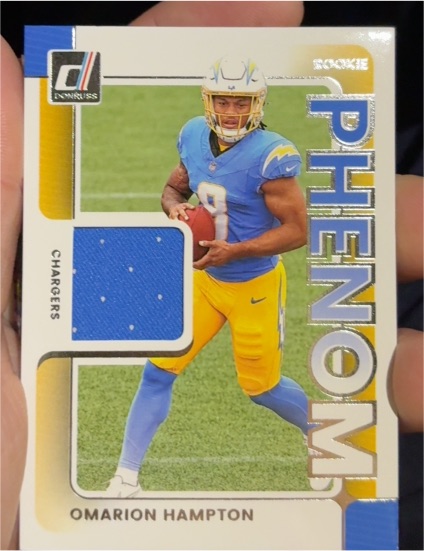 2025 Donruss #RPJ-OHN Omarion Hampton Rookie Phenom Jersey — front