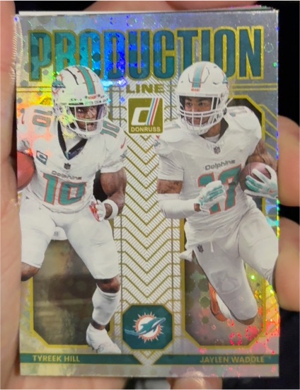 2025 Donruss #19 Jaylen Waddle / Tyreek Hill Production Line — front
