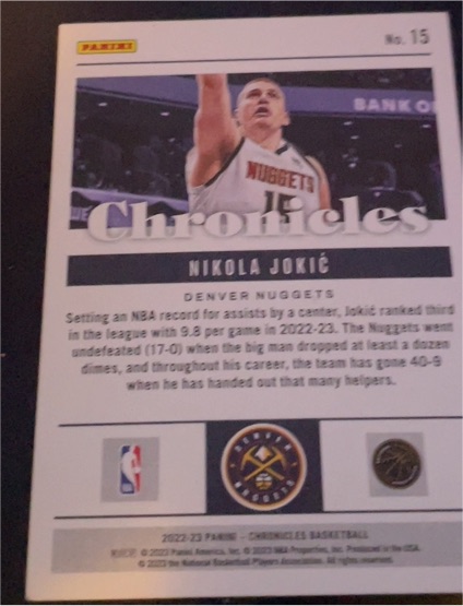 2022-23 Panini Chronicles #15 Nikola Jokic — front