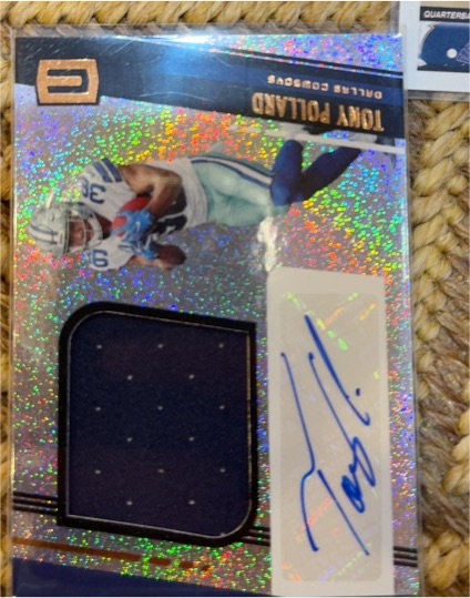 2019 Panini Unparalleled #336 Tony Pollard Rookie Jersey Auto — front