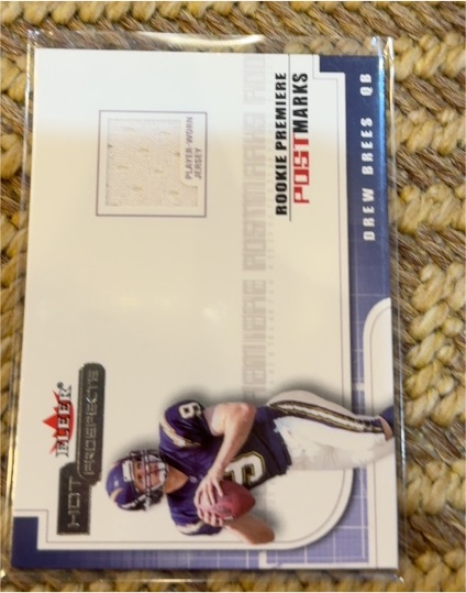 2001 Fleer Hot Prospects Rookie Premiere Postmarks #3 Drew Brees — front