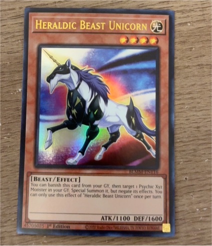 2009 Yu-Gi-Oh! BLMM-EN116 Heraldic Beast Unicorn — front