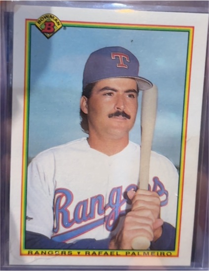 1990 Bowman #496 Rafael Palmeiro Texas Rangers — front