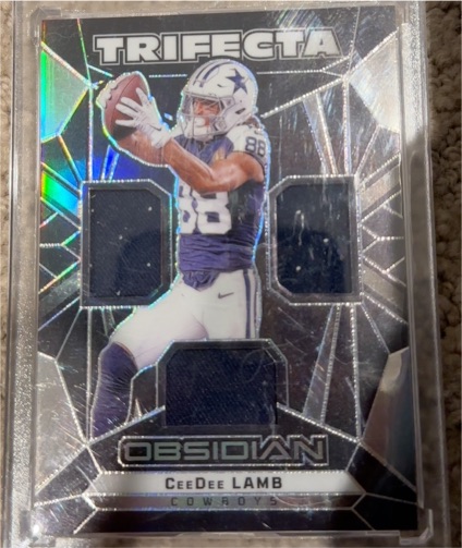 2024 Panini Obsidian Trifecta Swatches #TS-CDL CeeDee Lamb — front