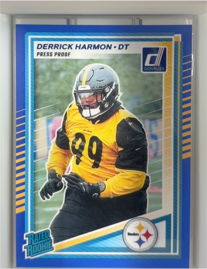 2025 Panini Donruss #391 Derrick Harmon Rated Rookie Press Proof Red — front