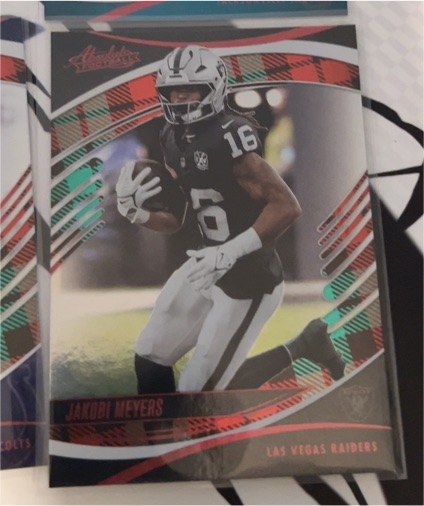2025 Panini Absolute #56 Jakobi Meyers Red and Green Plaid — front