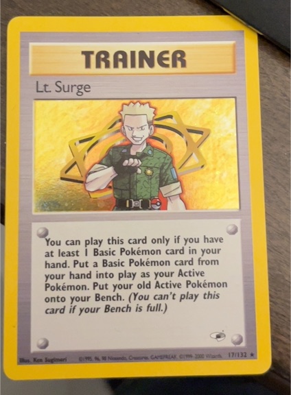 2000 Pokémon Gym Heroes #17 Lt Surge — front