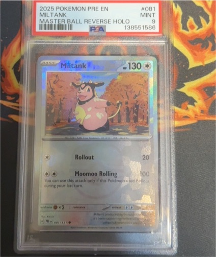 2025 Pokémon Prismatic Evolutions #081 Miltank Master Ball Reverse Holo — front