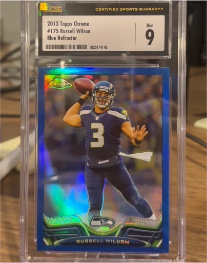 2013 Topps Chrome #175 Russell Wilson Blue Refractor — front