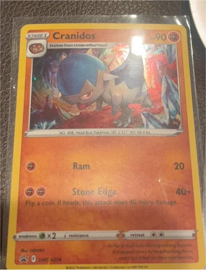 2022 Pokémon SWSH274 Cranidos — front
