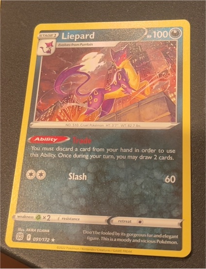 2022 Pokemon Brilliant Stars #091 Liepard — front