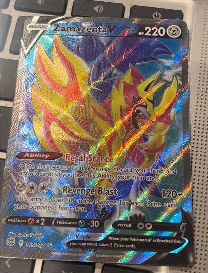 2022 Pokémon TCG Brilliant Stars #163 Zamazenta V — front