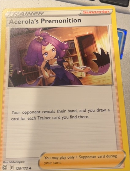 2022 Pokemon Brilliant Stars #129 Acerola's Premonition — front