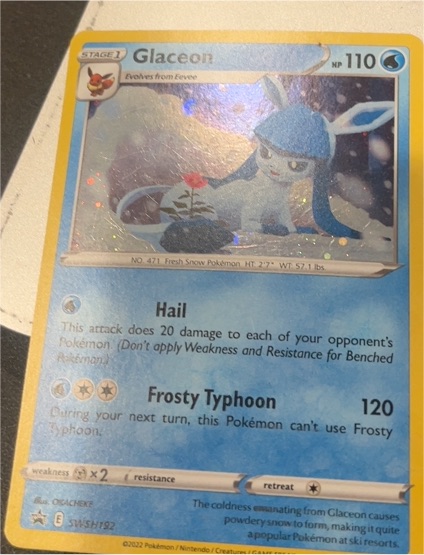 2022 Pokemon SWSH #SWSH192 Glaceon — front