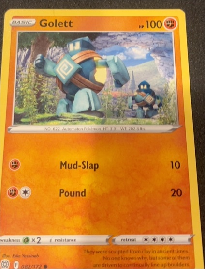 2022 Pokémon TCG SWSH09: Brilliant Stars #082 Golett — front