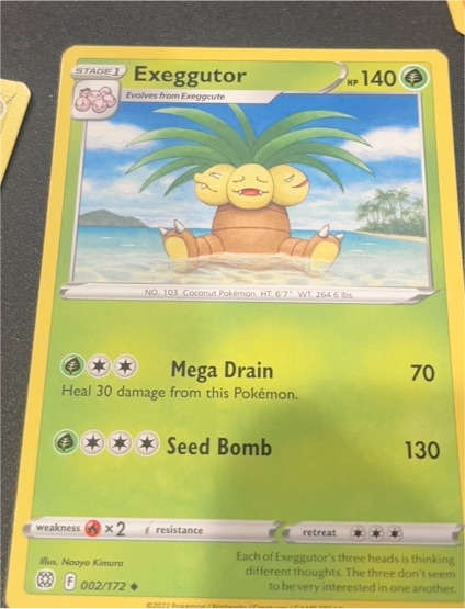 2022 Pokémon TCG Brilliant Stars #002 Exeggutor — front
