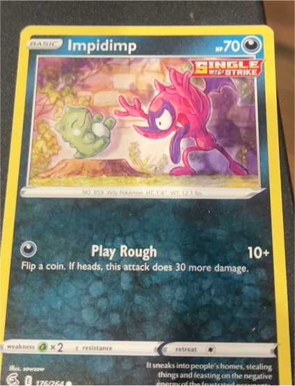 2021 Pokémon Fusion Strike #176 Impidimp — front