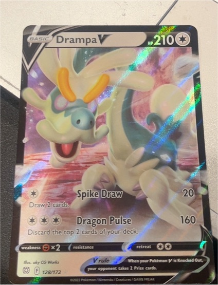 2022 Pokémon Brilliant Stars #128 Drampa V — front