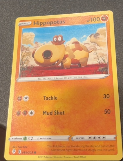 2021 Pokémon Sword & Shield Evolving Skies #084 Hippopotas — front