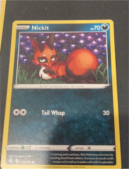 2021 Pokémon TCG Sword & Shield Evolving Skies #104 Nickit — front