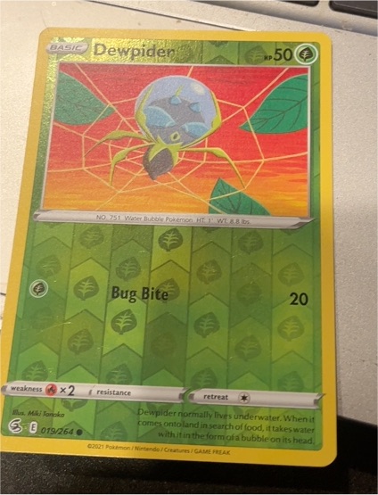 2021 Pokémon Fusion Strike #019 Dewpider — front