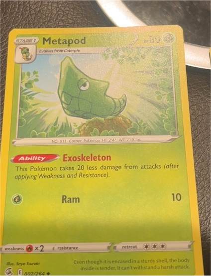 2021 Pokémon TCG Fusion Strike #002 Metapod — front