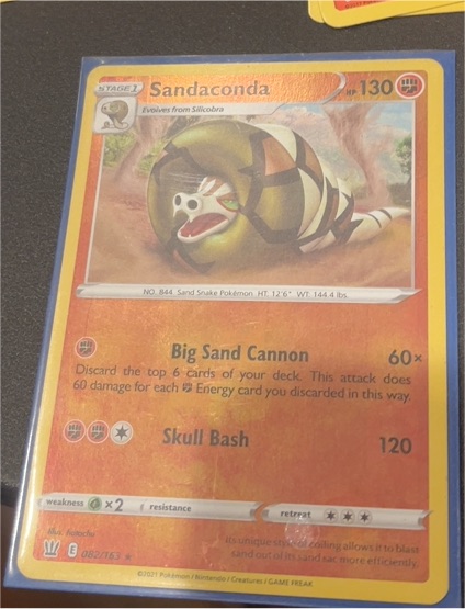 2021 Pokemon Sword & Shield Battle Styles #082 Sandaconda — front