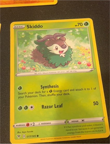 2020 Pokémon Vivid Voltage #017 Skiddo — front