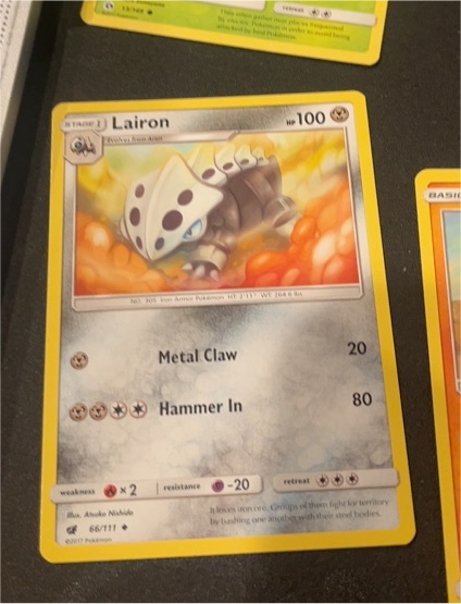 2017 Pokémon Sun & Moon Crimson Invasion #66 Lairon — front