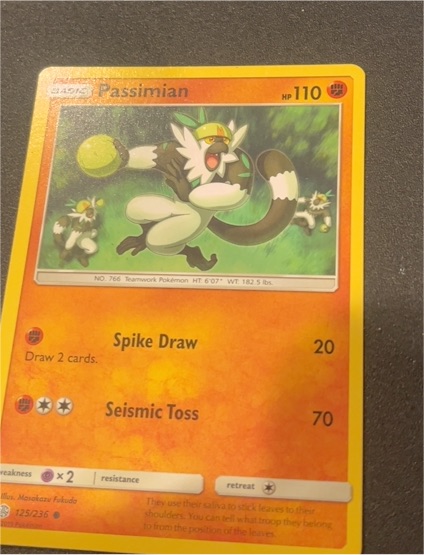 2019 Pokémon Sun & Moon Cosmic Eclipse #125 Passimian — front