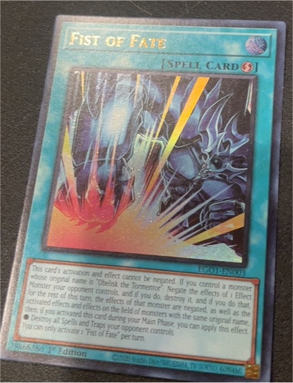 2020 Yu-Gi-Oh! EG01-EN003 Fist of Fate — front