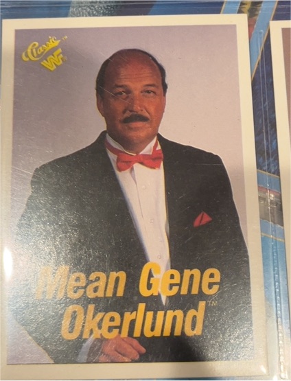 1990 Classic WWF #51 Mean Gene Okerlund — front