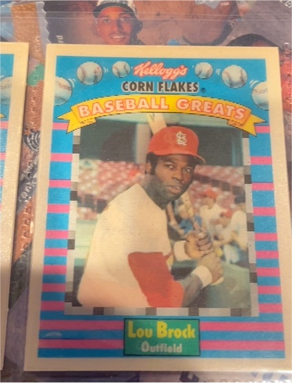 1991 Kellogg's Corn Flakes Baseball Greats #10 Lou Brock — front