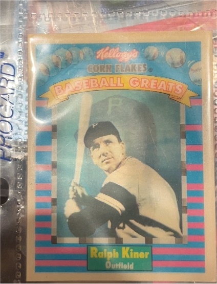 1991 Kellogg's Corn Flakes Baseball Greats #15 Ralph Kiner — front