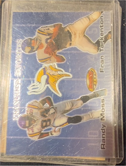 1999 Bowman's Best Franchise Favorites #F2 Randy Moss Fran Tarkenton — front