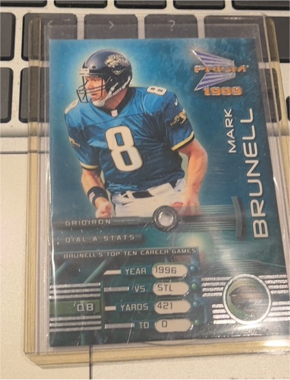 1999 Pacific Prism Dial-A-Stats #6 Mark Brunell — front
