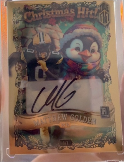 2025 Wild Card Holiday Hits #True 1/1 Matthew Golden Christmas Hit — front