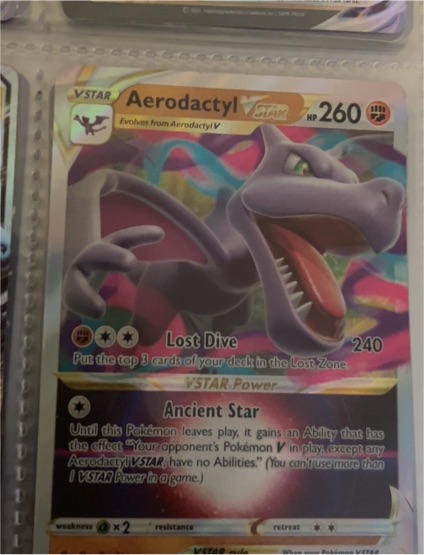 2022 Pokémon Lost Origin #093 Aerodactyl VSTAR — front