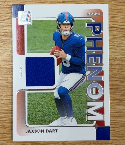 2025 Panini Donruss Rookie Phenom Jerseys #RPJ-JDT Jaxson Dart — front