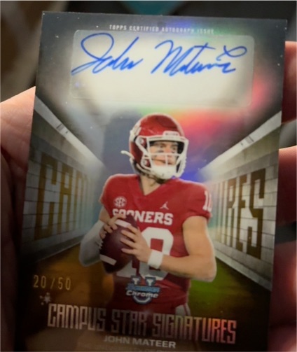 2025 Bowman University Chrome Campus Star Signatures #CSS-JM John Mateer — front