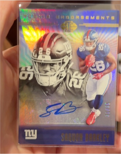 2018 Panini Illusions Rookie Endorsements #RE-SB Saquon Barkley — front